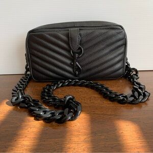 Rebecca Minkoff Edie Belt Bag Genuine Leather In Black/Black Hardware MSRP $248